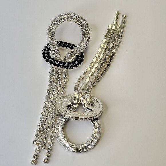 Silver and Black Earrings Fashion Earrings - Picture 4 of 5